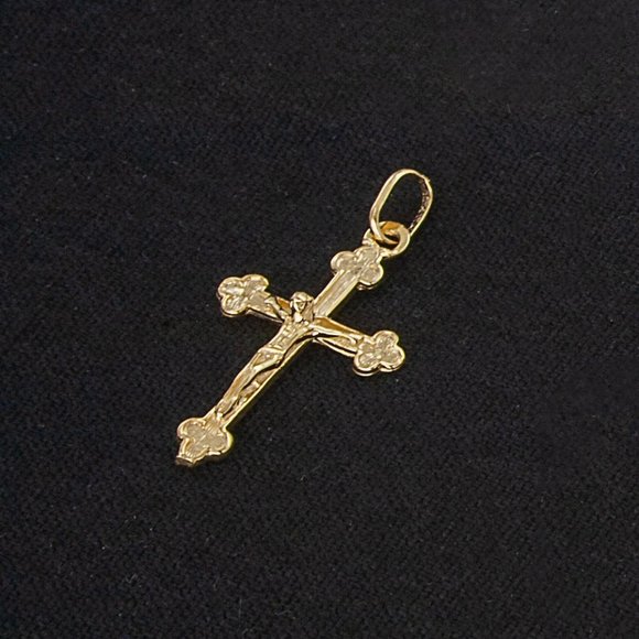 Real 10K Solid Gold Cross Pendant Genuine Gold Crucifix Stamped 10K ITALY - Picture 3 of 5